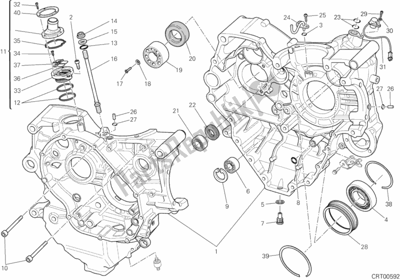 Tutte le parti per il Carter del Ducati Multistrada 1200 S Pikes Peak 2013